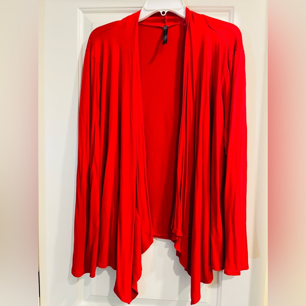Rags and Couture Red Waterfall Cardigan Sweater